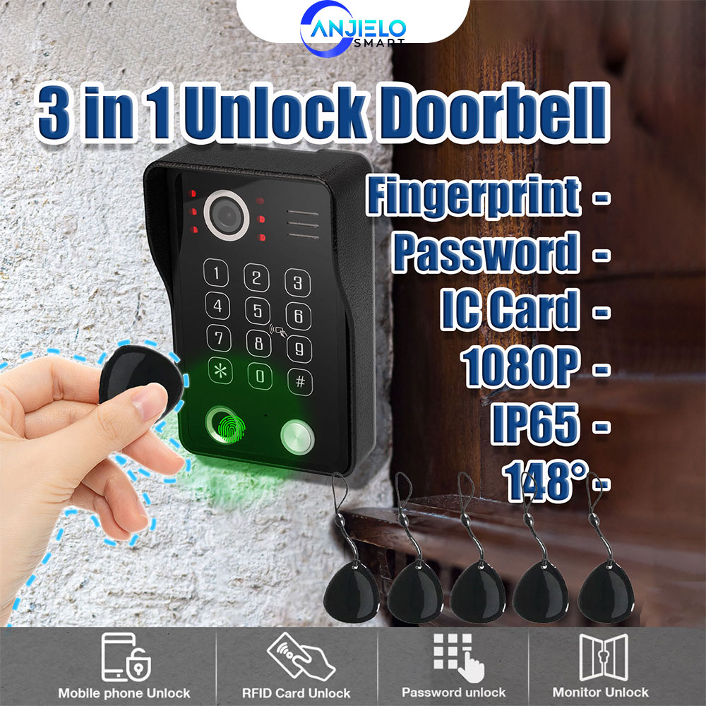 Smart Doorbell Wired - ANJIELO Interphone vidéo avec déverrouillage par